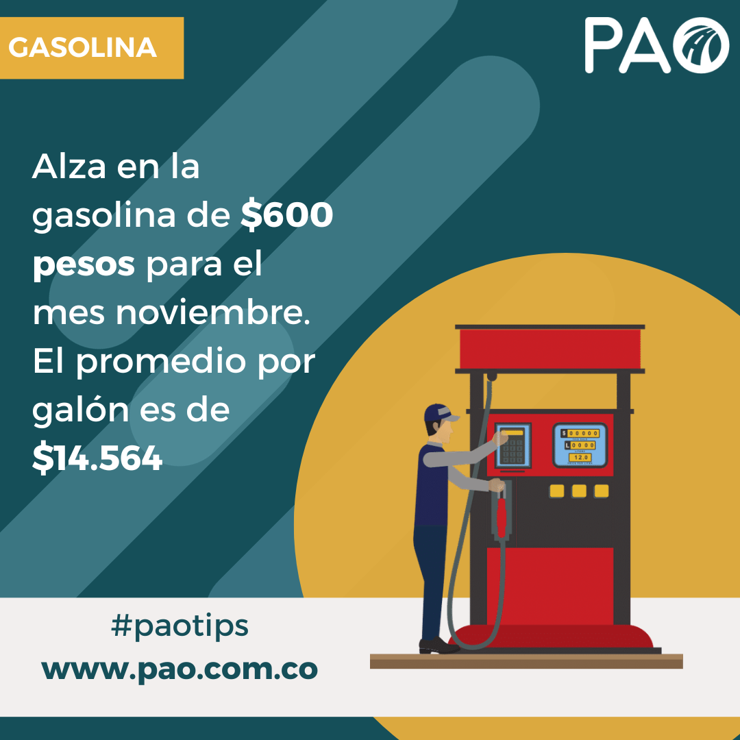 $600 pesos sube la gasolina en noviembre